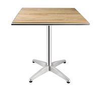 Bolero Square Ash Wood and Aluminium Commercial Table, 720X700X700mm