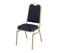 Bolero Square Back Banquet Chairs Blue & Gold (Pack of 4) - DL015