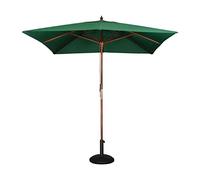 Bolero Square Double Pulley Parasol 2730X2500mm Wide Green Wood Outdoor Garden
