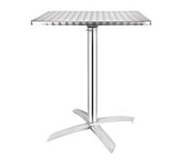 Bolero Square Stainless Steel Flip Top Table Lightweight Rust Resistant - 600mm