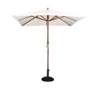 Bolero Square Double Pulley Parasol in Cream with Wooden Finial - 2.73x2.5m