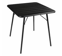 Bolero Foldable Square Slatted Steel Indoor Outdoor Table | Rust-Resistant Black Powder Coating | 710(H) x 700(W) x 700(D)mm | CS731