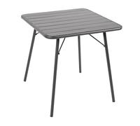 Bolero Square Slatted Steel Table Grey 700mm