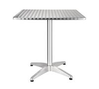 Bolero Square Stainless Steel Bistro Table 700mm