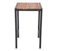 Bolero Bar Table Teak Steel & Acacia Square - Easy Self Assembly - 600 mm