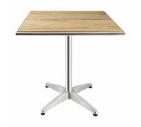 Bolero Square Ash Wood and Aluminium Commercial Table, 720X700X700mm