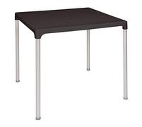 Bolero Square Table with Aluminium Legs 750mm, Black, 720X750X750mm | Includes a parasol hole with cover to protect guests, with a fresh modern style built for busy outdoor venues.