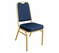 Bolero Squared Back Banqueting Chair Seat in Blue - Steel Frame - x4 - 895mm