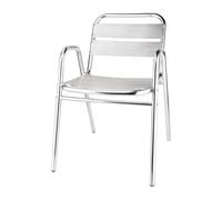 Bolero Aluminium Stacking Chairs Arched Arms (Pack of 4)