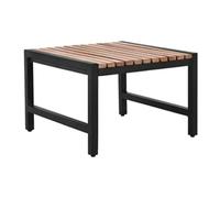 Bolero Steel and Acacia Low Bar Stools (4 pack)