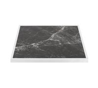 Bolero Table Top Dark Granite Effect Tempered Glass Square Indoor Outdoor 700mm