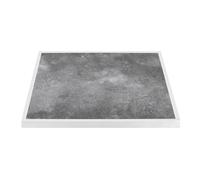 Bolero Dark Stone Effect Outdoor Glass Table Top White Trim - 700mm