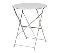 Bolero UV Resistant Powder Coated Steel Pavement Style Table 595mm, Grey | Arrives fully assembled with protective nylon feet to prevent floor scratches, offering a hassle-free setup.