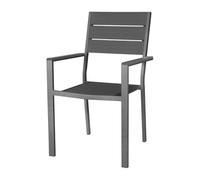Bolero Valletta Commercial HDPE Slatted Armchairs, Pack of 4, Grey