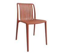 Bolero Verona Café Plastic Stackable Dining Chairs Mild Orange (2 pack) - Indoor Outdoor for Garden, Patios, Events Armchair DX977