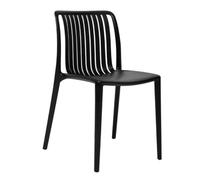Bolero Verona Café Stackable Plastic Chairs Black (2 pack) - Indoor Outdoor Garden, Events, Wedding Chairs DX976