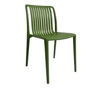 Bolero Verona Café Stackable Plastic Chairs Forest Green (2 pack) - Indoor Outdoor Garden, Events, Wedding Chairs DX978