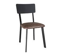 Bolero Vintage Metal & PU Side Chair, Mocha