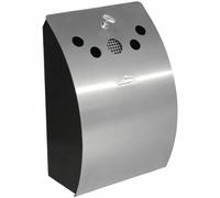 Bolero Wall Mounted Ashtray Smoking Cigarette Bin - Stainless Steel - Lockable