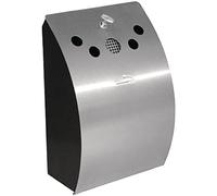 Bolero Wall Mounted Ashtray Stainless Steel, Curved Design with Lockable Inner T