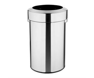 Bolero Waste Bin Open Top Brushed Steel Large Capacity Kitchen Trash Can - 70L