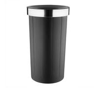 Bolero Waste Bin with Open Top Lid Black Plastic Hands Free Trash Disposal - 60L