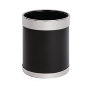 Bolero Waste Paper Bin Black with Silver Rim 10.2Ltr