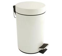 Bolero White Pedal Bin in Stainless Steel with Removal Inner Bucket 3L