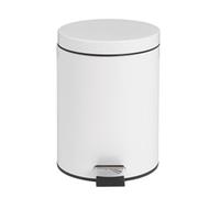 Bolero White Pedal Bin in Stainless Steel with Removal Inner Bucket 5L