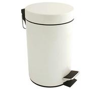 Bolero White Pedal Bin in Stainless Steel with Removal Inner Bucket 3L