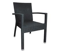 Bolero PE Wicker Armchairs Charcoal (4 pack)