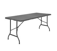 Bolero Wood-Effect HDPE Rectangular Centre Folding Table, 6ft, Large