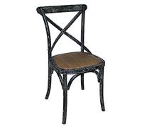 Bolero Wooden Dining Chairs with Backrest, Black (Pack of 2), 470mm