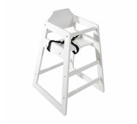 Bolero Wooden High Chair Antique White Finish Beech Wood