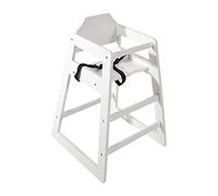 Bolero Wooden High Chair Antique White Finish Beech Wood