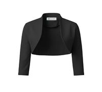 Bolerose 3/4 Sleeve Formal Tailored Bolero Shrug (Black, L)