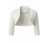Bolerose 3/4 Sleeve Formal Tailored Bolero Shrug (Off-White, XS)