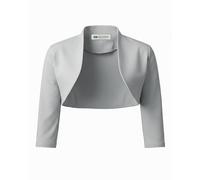 Bolerose 3/4 Sleeve Formal Tailored Bolero Shrug (Silver, XL)