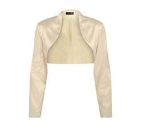 Bolerose Formal Long Sleeve Satin Bolero Shrug (Champagne, XXL)