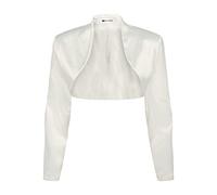Bolerose Formal Long Sleeve Satin Bolero Shrug (Ivory, M)
