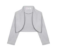Bolerose Girls 3/4 Sleeve Childrens Kids Bolero (Silver, 3-4 Years)