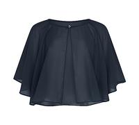 Bolerose Sheer Chiffon Bolero Wedding Wrap Shawl, Midnight Blue, One Size