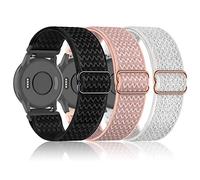 Bolesi 3 Pack 18mm Stretch Nylon Watch Bands for Garmin Venu 2S/Venu 3S/Vivoactive 4S/Vivoactive 3S, Soft Sport Quick Release Strap for Women and Men, Nylon, Free from gemstones