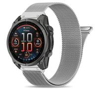 Bolesi Quick Fit Watchband Compatible with Garmin Fenix 8 Pro 47mm/Fenix 7 Pro/6 Pro/5 Plus,22mm Magnetic Buckle Stainless Steel Milanese Loop Mesh Metal Strap for Fenix 8 47mm/7/6/5 Accessory