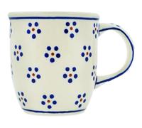 Boleslawiec Pottery Mug with round handles, 0.35 L, Original Bunzlauer Keramik, Decor 1