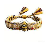 BOLEXA 2026 Limited Edition Handmade Honey Bee Woven Bracelett - Choose Joy Adjustable Bangle, Meaningful Nature-Inspired Gift For Women Friends(Honey bee)