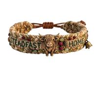 BOLEXA 2026 Limited Edition Handmade Honey Bee Woven Bracelett - Choose Joy Adjustable Bangle, Meaningful Nature-Inspired Gift For Women Friends(Highland cattle)