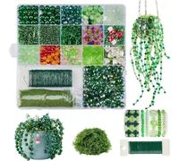 BOLEXA 2800Pcs DIY Beaded Plant Kit, Green Glass Seed Beads Making Set for Plants & Jewellery, Cottagecore Home Decor Accessories, Arts and Crafts Gifts for Beginners, Adults & Kids