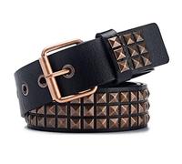 BOLEXA Decorative belt, Pu Leather Studded Belt For Women Men Gothic Punk Waist Strap Designer Luxury Male Female Jeans Trouser Decorative Waistband Plastic waist (Size : Length 110cm, Color : Red b