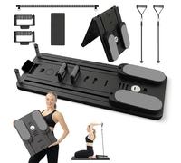 BOLEXA Foldable Pilates Reformer Board with Timer & Phone Holder - Portable Pilates Equipment for Home Gym, Strength Training & Postnatal Recovery - Full Body Fitness Set for Women(Black)